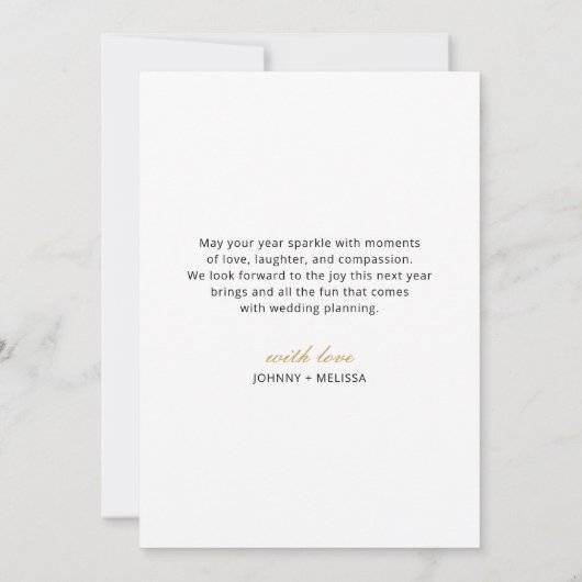Elegante ring in het nieuwe jaar Verloving kerst Feestdagenkaart (Achterkant)