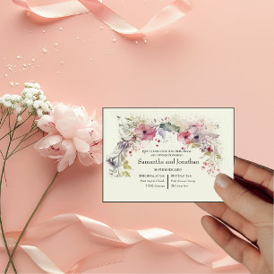 Elegante Ring van Bloemen Water Kleur Rehearsal Kaart