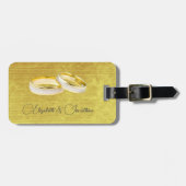 Elegante ringen Eenvoudige bruiloft Bagagelabel (Voorkant horizontaal)