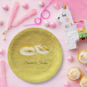 Elegante Ringen Eenvoudige Bruiloft  Papieren Bordje (Feest)