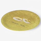 Elegante Ringen Eenvoudige Bruiloft  Papieren Bordje (Gekanteld)