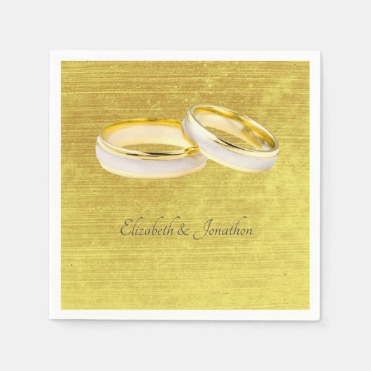 Elegante ringen Eenvoudige bruiloft Servet (Voorkant)