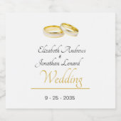 Elegante ringen Eenvoudige bruiloft Sparkling Wijnetiket (Enkel label)