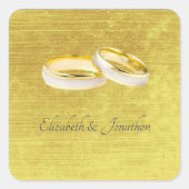 Elegante ringen Eenvoudige bruiloft Vierkante Sticker (Voorkant)