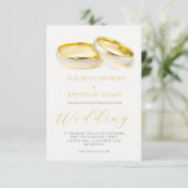 Elegante Ringen Eenvoudige Moderne Huwelijksuitnod Kaart (Staand voorkant)