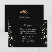 Elegante ringen rhinestones bruiloftsreceptiekaart
