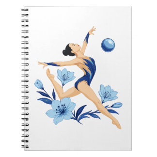 Elegante Ritmisch Gymnast met Bloemen Notitieboek