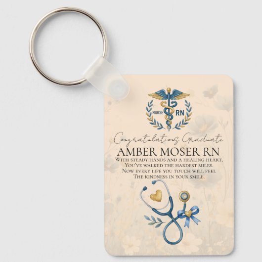 Elegante RN Afstudeertribute Sleutelhanger (Voorkant)