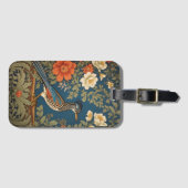 Elegante Roadrunner Bird William Morris geïnspiree Bagagelabel (Voorkant (horizontaal))
