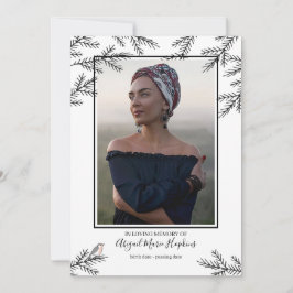 Elegante Robin Bird begrafenis Dank u rouw Bedankkaart