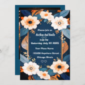 Elegante robuuste bloemen Platte bedankkaart (Voorkant / Achterkant)