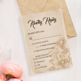 Elegante robuuste bloemige trouw-RSVP-kaartontwerp RSVP Kaartje