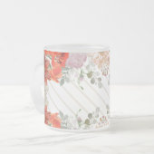 Elegante robuuste bloemstuk matglas koffiemok (Voorkant links)