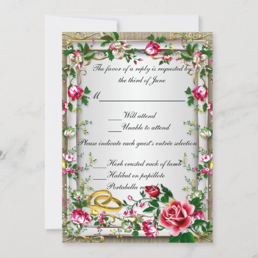 Elegante robuuste rode rozen reactiekaart kaart (Voorkant)
