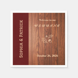 Elegante robuuste trouwuitnodiging servet
