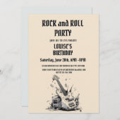 Elegante Rock and Roll party uitnodiging (Voorkant / Achterkant)