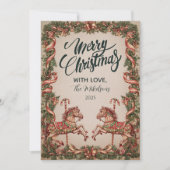 Elegante  Rocking Horse kerst Feestdagenkaart (Voorkant)