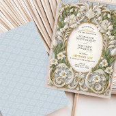 Elegante  rococo barok bruiloft kaart