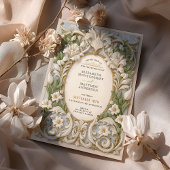 Elegante  rococo barok bruiloft kaart