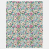 Elegante rococo bloemen botanische patronen fleece deken (Voorkant)