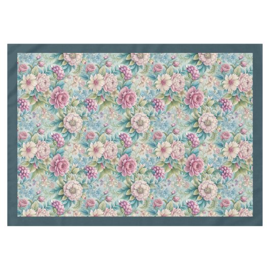 Elegante rococo bloemen  botanische patronen tafelkleed (Voorkant (Horizontaal))