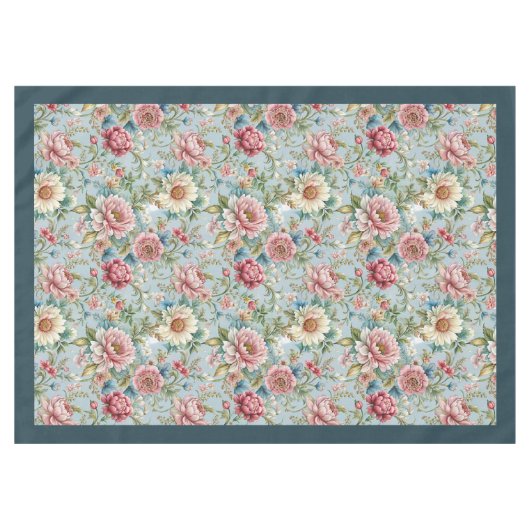 Elegante rococo bloemen  botanische patronen tafelkleed (Voorkant (Horizontaal))