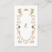 Elegante Rococo bloemenbruiloft RSVP Informatiekaartje (Achterkant)