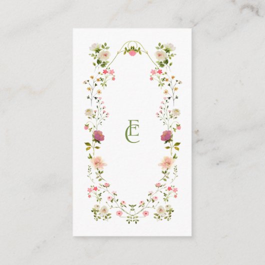 Elegante Rococo bloemenbruiloft RSVP Informatiekaartje (Achterkant)