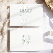 Elegante Rococo bloemenbruiloft RSVP Kaartje