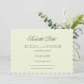 Elegante rococo bruiloft save the date (Staand voorkant)