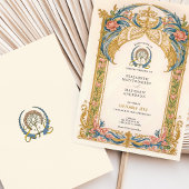 Elegante Rococo bruiloft uitnodiging