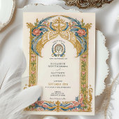 Elegante Rococo bruiloft uitnodiging