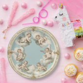 Elegante Rococo Cherub Cloud Blue Paper Bord (Feest)
