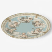 Elegante Rococo Cherub Cloud Blue Paper Bord (Gekanteld)