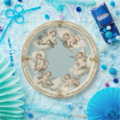 Elegante Rococo Cherub Wolk Blauw Papieren Bord (Feest)