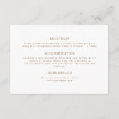 Elegante  Rococo Formele Classic Wedding Informatiekaartje (Achterkant)