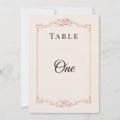 Elegante Rococo Huwelijk Tafel Nummers Kaart (Voorkant)