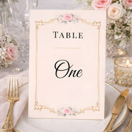 Elegante Rococo Huwelijk Tafel Nummers Kaart