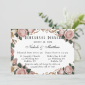 Elegante Rococo Pioenenrepetitie Diner Kaart (Staand voorkant)