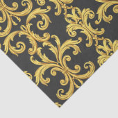 Elegante Rococo Revival goud & houtskool Barok Tissuepapier (Detail)