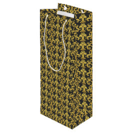 Elegante Rococo Revival Goud & Houtskool Barok Wijn Cadeautas