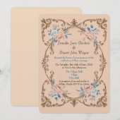 Elegante rococo-stijl bruiloft kaart (Voorkant / Achterkant)