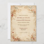 Elegante  Rococo Victoriaans Bloemenbruiloft Kaart (Voorkant)