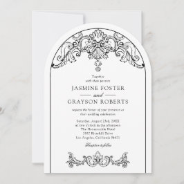 Elegante Rococo Vintage bruiloft Kaart