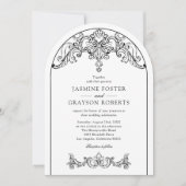 Elegante Rococo Vintage bruiloft Kaart (Voorkant)