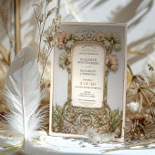 Elegante Rococo Wedding Floral filigraan Lijst Kaart