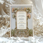 Elegante Rococo Wedding Floral filigraan Lijst Kaart