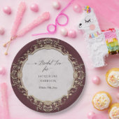 Elegante Rococowijn en gouden bruidsthee Papieren Bordje (Feest)