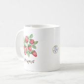 Elegante rode aardbeien  gepersonaliseerd koffiemok (Voorkant links)