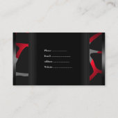 Elegante Rode Abstracte Zwarte Visitekaartjes Bedr (Achterkant)
